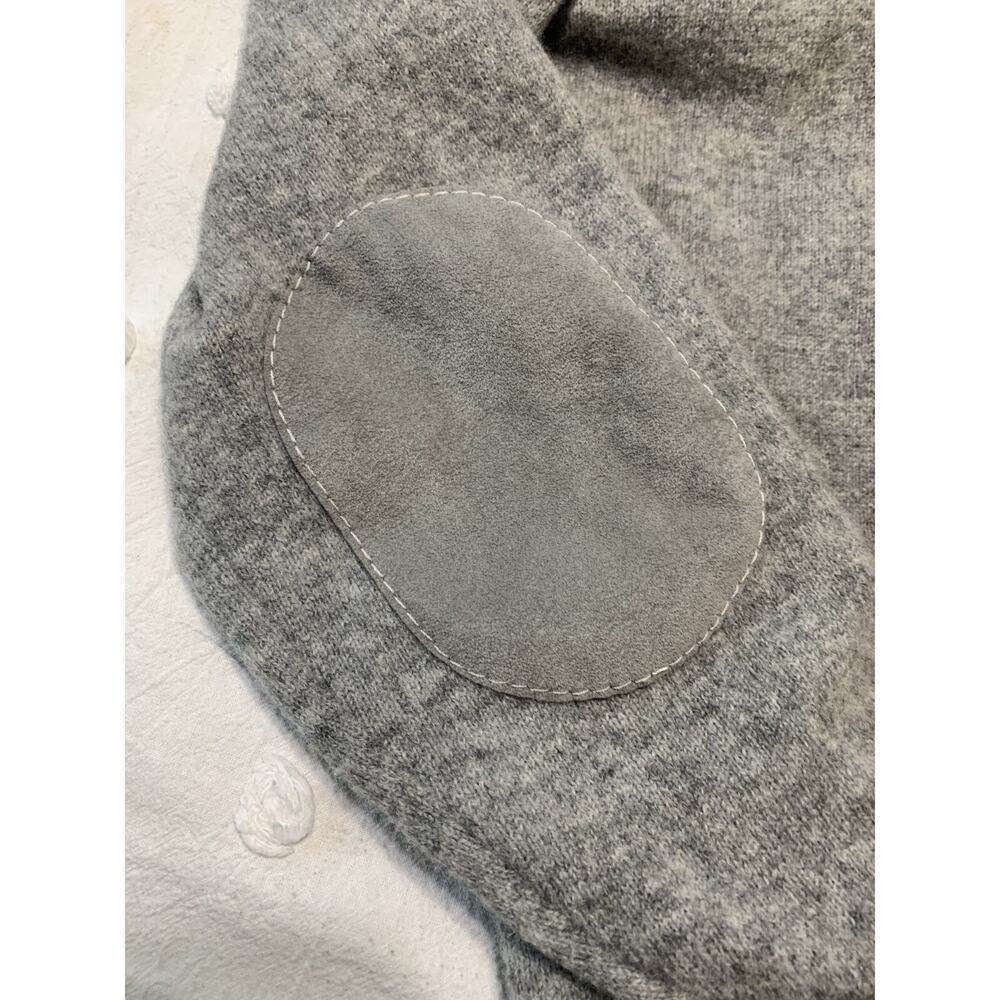 Vintage Paul Fourticq Export L Wool Gray Cardigan Elbow Patches Grandpa French - Picture 6 of 10